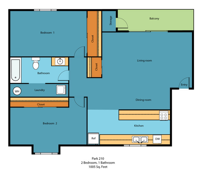 Floorplan - Park 210 Apartment Homes