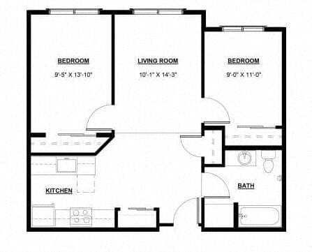 Floorplan - SPOKANE AT RAINIER COURT a 55+ Affordable Community