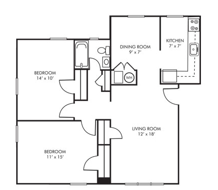 2BR/1BA - University Landing Apartments