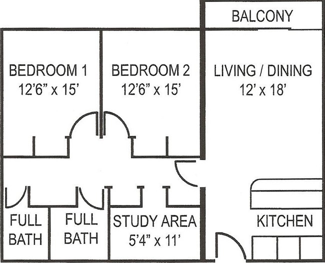 Two Bedroom Large/Balcony - The Collegian