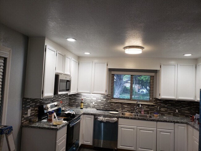 Kitchen with all SS appliances, recess / undercounter lights - 627 Timberpine Ave
