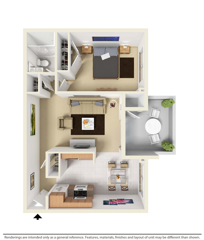 1BR/1BA - A (3D Furnished) - West Wood Oaks Apartments