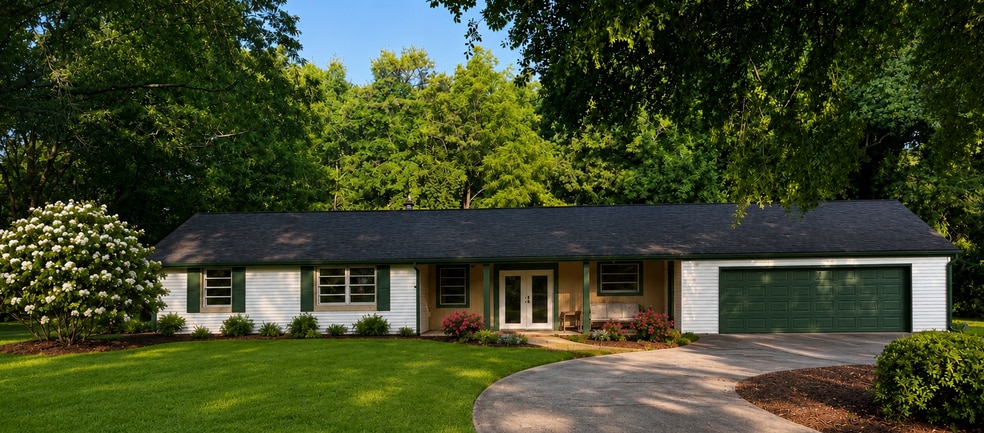 Front yard, set back 200 ft from street - 1128 Otello Ave
