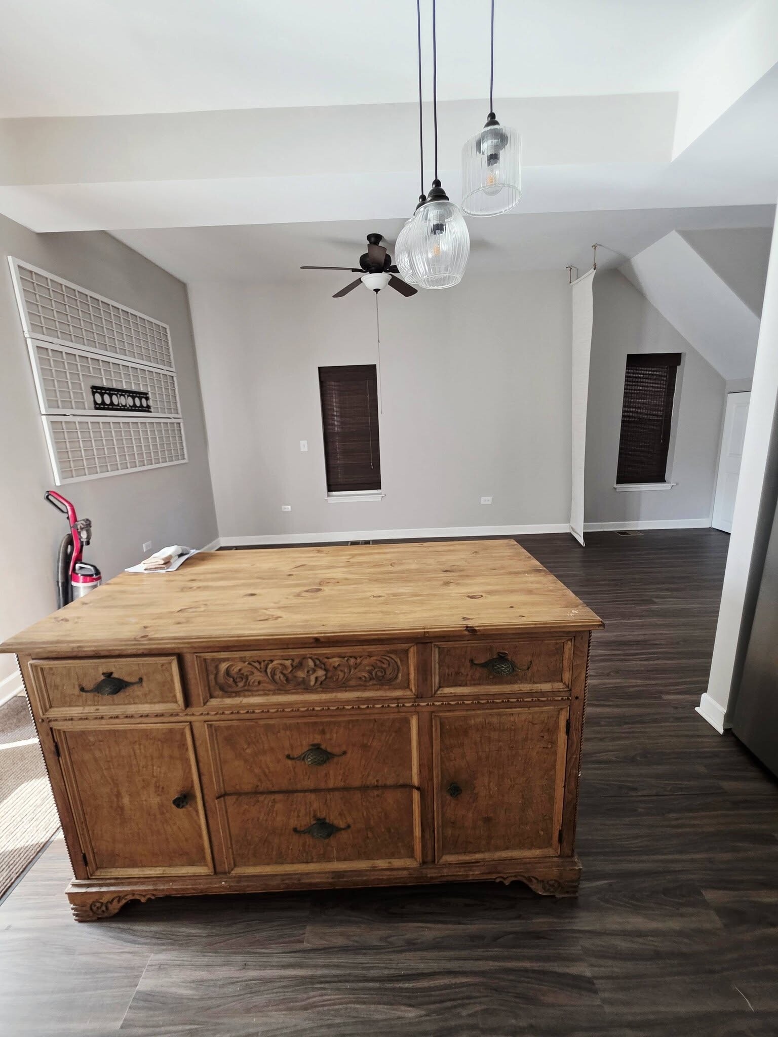 Living room view over kitchen island. - 3449 W Fulton Blvd
