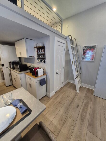 Rock solid ladder up to the sleeping loft - 1220 Newton St