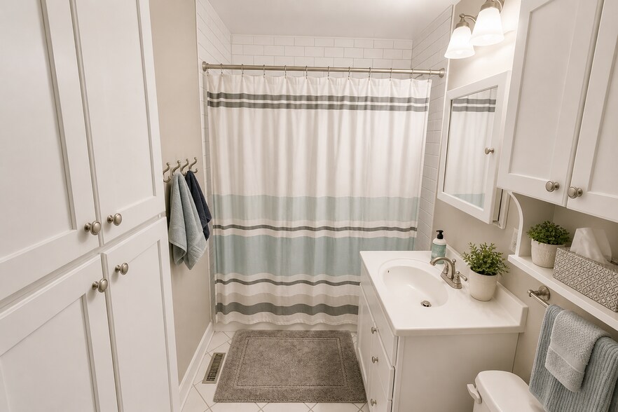 Full Bathroom with Shower over Tub - 1621 N Astor St