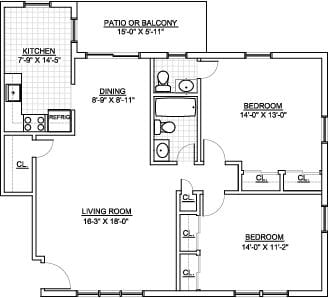 2BR/1BA - Dorchester Arms