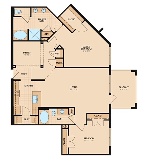 2BR/2BA - River Dance Condo