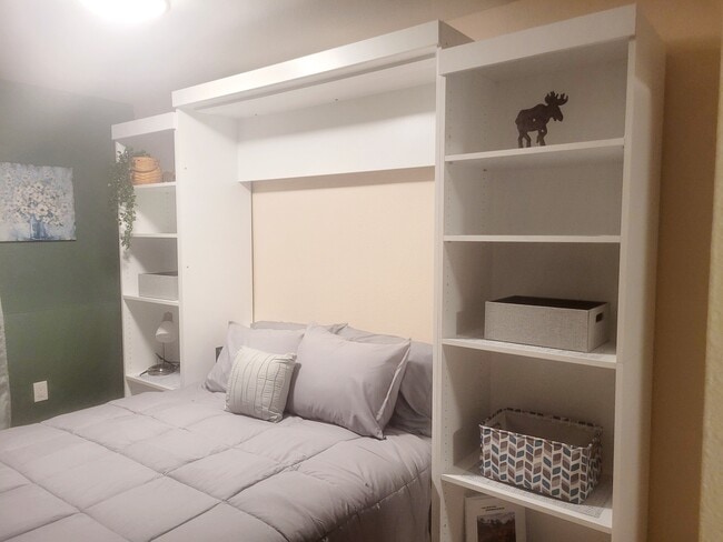 Queen sz Murphy Bed folds up, into a drop downdesk - 1327 W 25th Ave