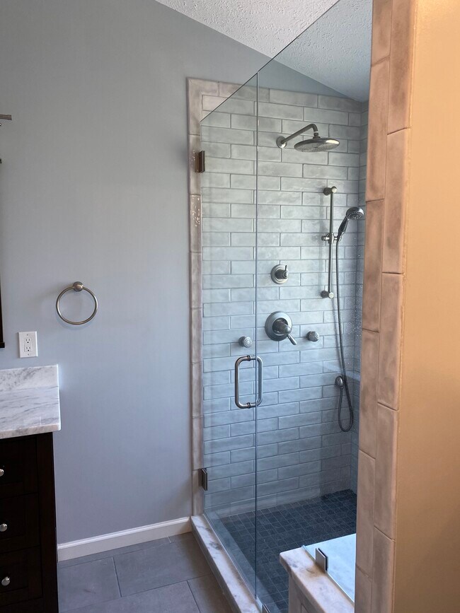 Master custom shower with hand sprayer and jets - 709 Warmstone Ct