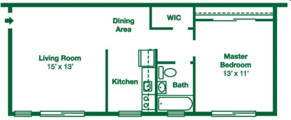 1BR/1BA - Woodview Apartments