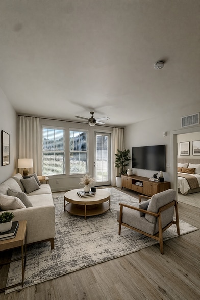 Saemill living room staging - Residences at Sawmill