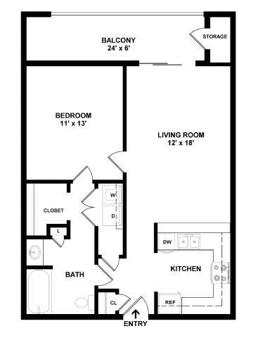 Floorplan - Abbotts Creek Apartments