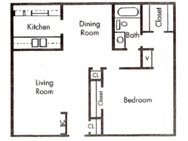 Floorplan - London Square Apartments