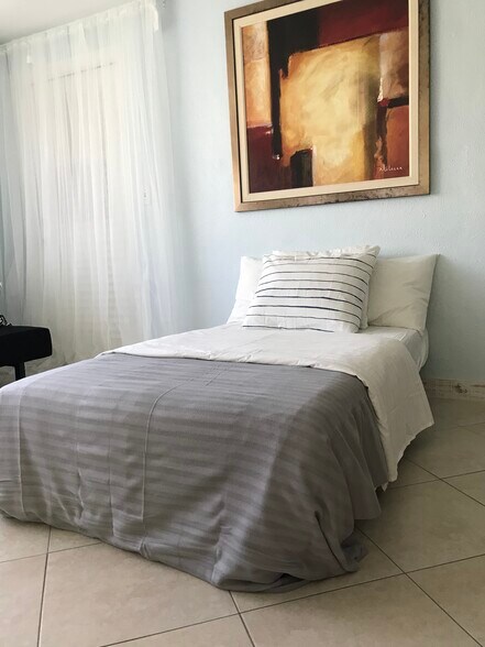 Sleeping sofa new modern cotton set up. - 2440 Manasota Beach Rd