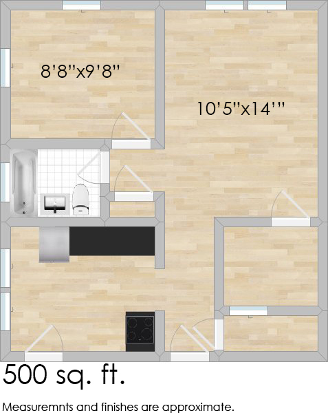 Floorplan - 425-431 N. Humphrey Ave.