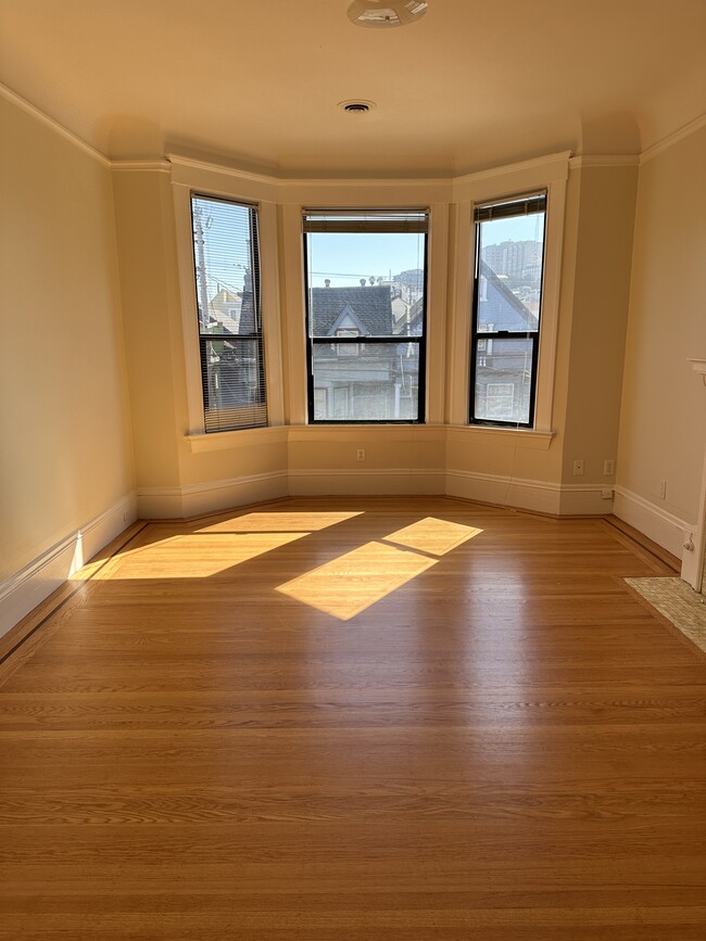 Front Formal Living Room, with Red Oak inlay mahogany inlay. 1907 Style re-finnished. - 1271 10th Ave