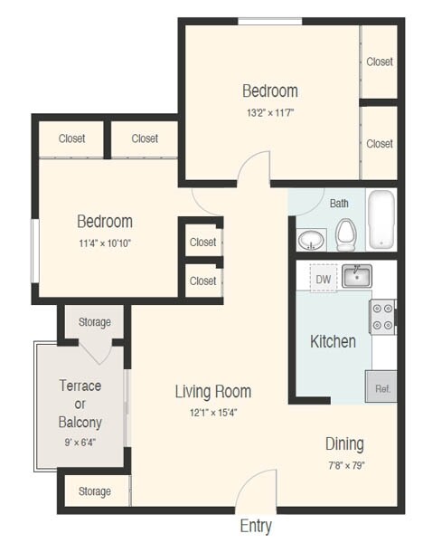 Two Bedroom - Arbor Crest Apartments