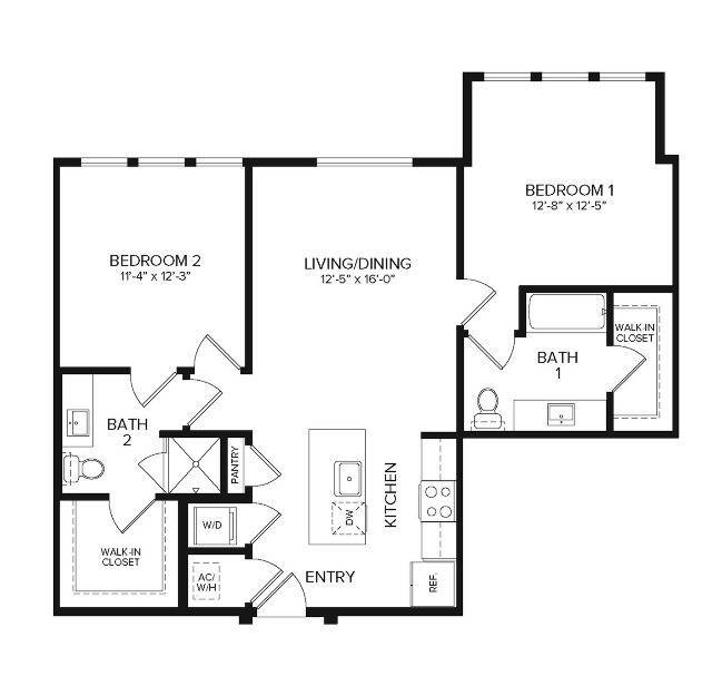 B1 Alt2 | 2 bed 2 bath | 986 sq ft - Album Mansfield 55+ Active Adult Apartment...