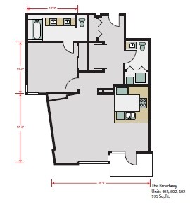 1BR/1.5BA - The Roberson