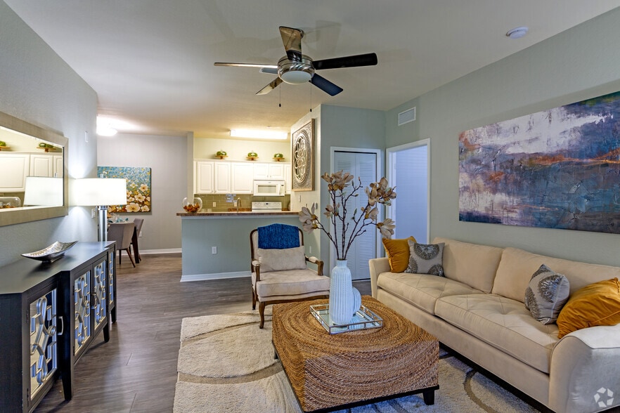 2BR, 2BA- Living Room - The Hills at Capital City