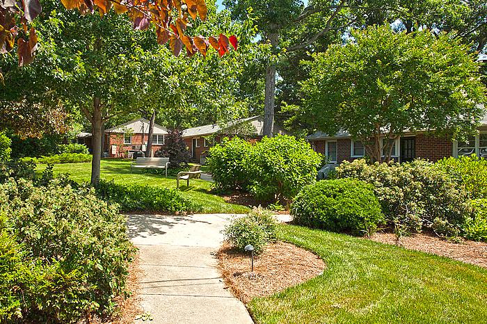 Beautiful tree lined sidewalks welcome you to your new apartment home! - Glen Lennox North