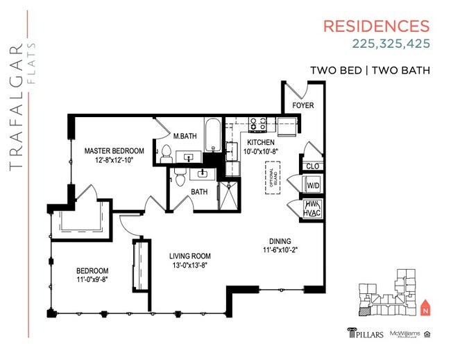 Unit 225 floorplan - 989 S Buchanan St