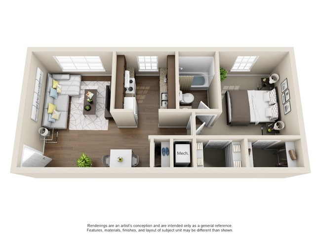 3D Floor Plan - 400 North Townhomes