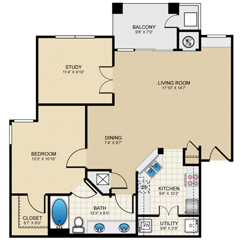 Floorplan - The Claremont Apartment Homes