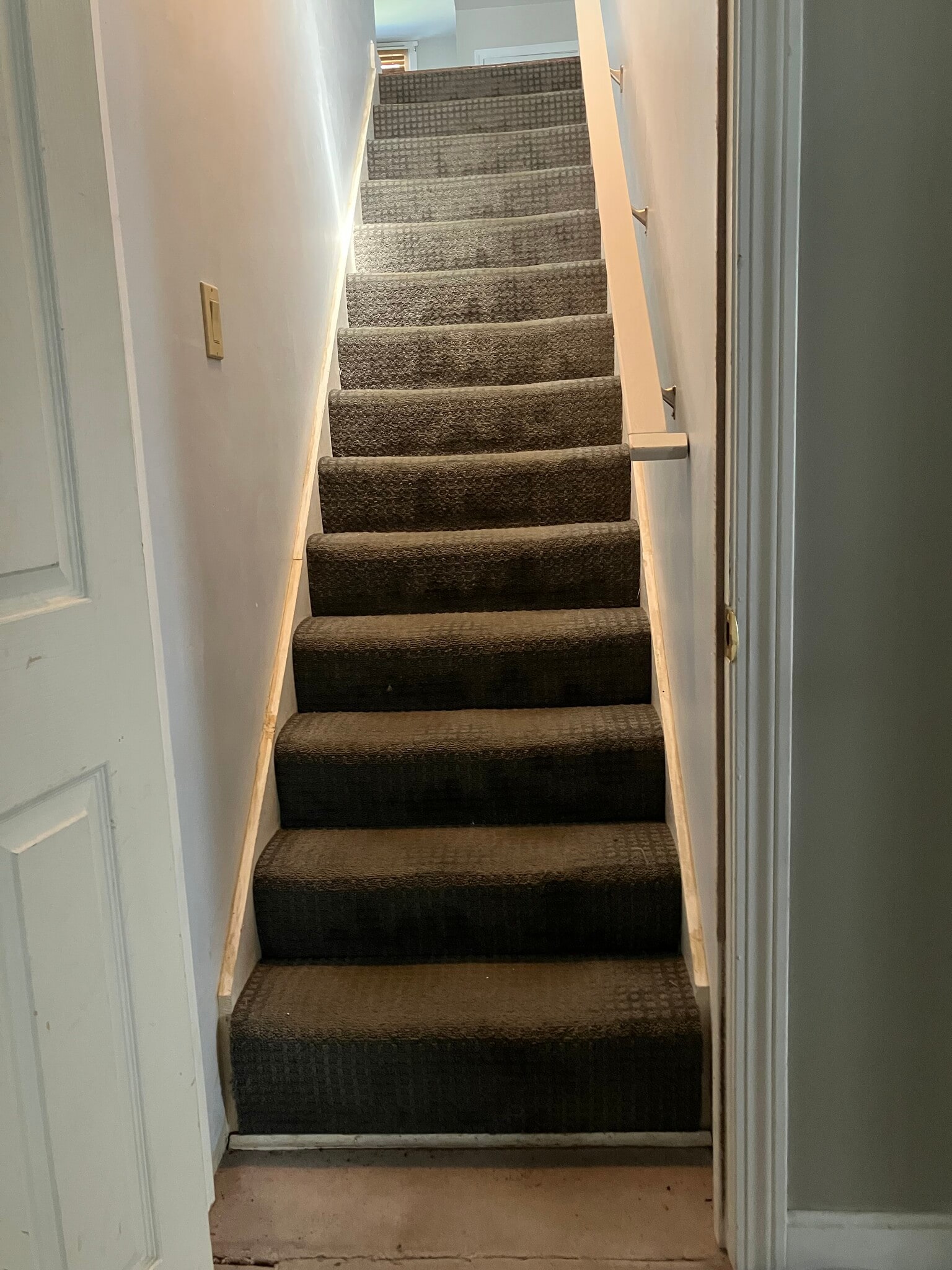 Separate entry with stairs to apartment on the second floor - 126 Clover Hill St