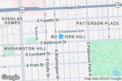 Map image of the property - 2016 E Baltimore St