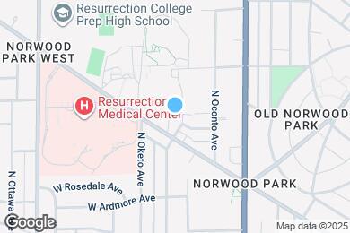 Map image of the property - 5916 N Odell Ave