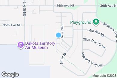 Map image of the property - Encore Apartments - Located in quiet residential neighborhood in NE Minot