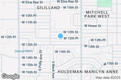 Map image of the property - 1121 W 12th Pl