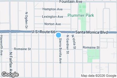 Map image of the property - 1043 N Sierra Bonita Ave