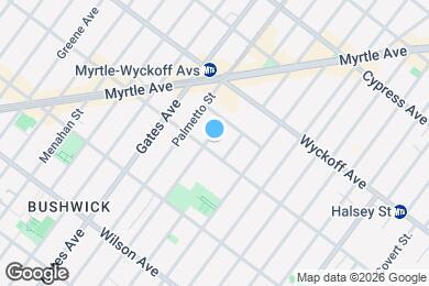 Map image of the property - Spacious 1.5-Bedroom Penthouse Apartment in Prime Bushwick!