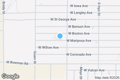Map image of the property - 1340 W Mariposa Ave