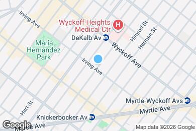 Map image of the property - Flexible 1BR + Office or 2BR in Bushwick | Laundry & Two Rooftop Decks