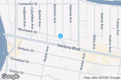 Map image of the property - 15000 Moorpark St