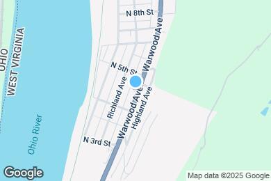 Map image of the property - 423 Warwood Ave