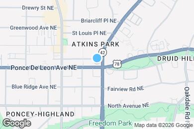 Map image of the property - 1162 Ponce De Leon Ave NE