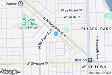 Map image of the property - 1327 N Wicker Park Ave