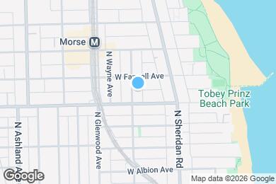 Map image of the property - 6815 N Lakewood Ave