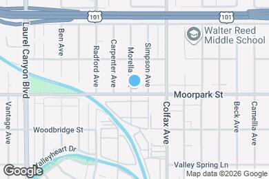 Map image of the property - 11755 Moorpark St