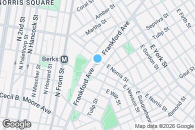 Map image of the property - 1863 Frankford Ave