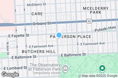 Map image of the property - 127 N Patterson Park Ave