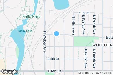 Map image of the property - 3 Bed 1 Bath Home near Downtown Sioux Falls!
