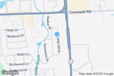 Map image of the property - 43 Shady Hill Dr