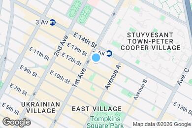 Map image of the property - 410 E 3th Street (1st Ave & Ave A), #1B