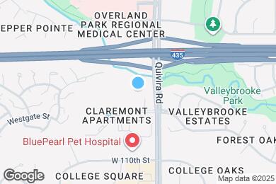 Map image of the property - Furnished Studio-Kansas City - Overland Park - Quivira Rd.